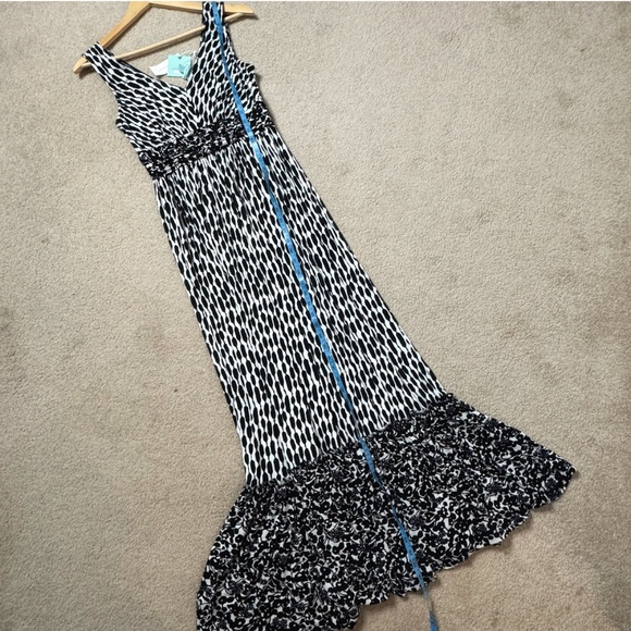 NWT Anthropologie Dress Plenty By Tracy Reece Maxi Black Print Marcia Stretch - Picture 12 of 16